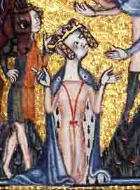 Marie de Bohun sur le psautier célébrant son mariage. Source : wiki/ Marie de Bohun/ domaine public