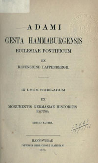 La Gesta Hammaburgensis ecclesiae pontificum par Adam de Brême