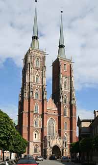 La cathédrale Saint-Jean de Wrocław, siège de l'archidiocèse. Source : wiki/ Archidiocèse de Wrocław/ domaine public