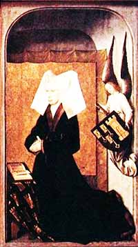 Le Jugement dernier, par Rogier van der Weyden, et armoiries de Guigone de Salins à droite. 