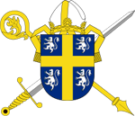 Armes de l'évêque de Durham. Source : wiki/Évêque de Durham/ domaine public