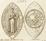 Sceau et contre-sceau de la duchesse Alix reproduits par Dom Morice. Source : wiki/ Alix de Thouars/ Domaine public