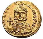 Solidus à l'effigie de Constantin V dit Copronyme ou Caballinos Empereur byzantin de 741 jusqu'à sa mort
