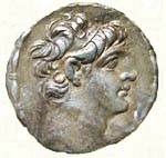 Monnaie à l'effigie d'Antiochos X. Roi séleucide qui règne de 94 à 92 av. jc}
