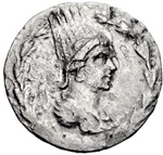 Monnaie de bronze d'Artaxias III. Source : wiki/Artaxias III Zénon /Licence : CC BY-SA 25