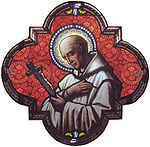 Saint Bruno. vitrail du cloître de la Chartreuse de la Serra San Bruno.
