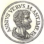 Marcus Annius Verus (portrait imaginaire du Promptuarii Iconum Insigniorum de Guillaume Rouillé - 1553).