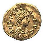 Pièce de monnaie à l'effigie de Aelia Verina dit Vérine Épouse de l'empereur byzantin Léon 1er