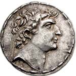 Monnaie à l'effigie de Séleucos VI Épiphane Souverain de la dynastie séleucide qui règne de 96 à 93 av. jc