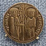 Pietro Ziani 42ème doge de Venise-Élu en 1205 (pièce de monnaie sous Pietro Ziani).source : wiki/ Pietro Ziani (doge)/ Licence : CC BY 3.0