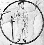 Bérenger-Raimond 1er Comte de Barcelone (Rotlle genealògic du monastère de Poblet, 12ème siècle)