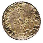 Penny d'argent à l'effigie d'Harold Dernier roi anglo-saxon d'Angleterre-Comte de Wessex-Comte de Hereford, frappé en 1066. Source : wiki/ Harold Godwinson/ Licence : CC BY-SA 4.0