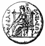 Dioné sur son trône. Source : wiki/Dioné (mère d'Aphrodite)/ domaine public