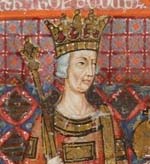 Enluminure représentant Charles II d'Anjou dit le Boiteux. Source : wiki/Charles II d'Anjou/ domaine public