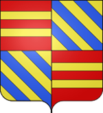 Blason de Jean VI d'Harcourt Comte d'Harcourt-Comte d'Aumale-Vicomte de Saint-Sauveur et de Châtellerault-Seigneur d'Elbeuf, de Lillebonne, de Brionne, d'Arschot, de La Saussaye