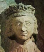 Le roi Ottokar Ier (sculpture du 13ème siècle). (source : wiki/Ottokar Ier de Bohême/ Auteur Utilisateur : Acoma)