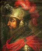 Détail d'un portrait de Thierry II d'Alsace dit le Vaillant Duc de Lorraine de 1070 à 1115. Musée des Offices, Florence (source : domaine public)