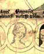Portrait de Marguerite dans un arbre généalogique du xive siècle consacré aux rois d'Angleterre. Source : wiki/Marguerite d'Angleterre (1275-1333)/ domaine public