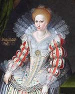 Portrait de Madeleine-Sibylle de Prusse (1586-1659), épouse de Jean-Georges 1er ( Gemäldegalerie Alte Meister à Dresde)Source : wiki :Madeleine-Sibylle de Prusse/domaine public
