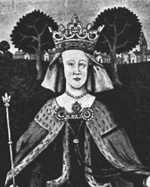 Portrait de la reine Eadgifu à la cathédrale de Cantorbéry. Source : wiki/Eadgifu/ domaine public