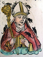 L'archevêque Hatton de Mayence (Chronique Universelle de Schedel, 1493)