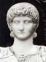 Maria, première épouse d'Honorius, représentée dans un camée du 5ème siècle. 