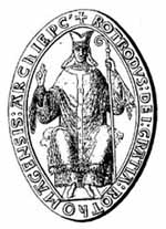 Sceau de Rotrou de Warwick Évêque d'Évreux de 1139 à 1165-Archevêque de Rouen à partir de 1165
