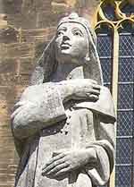Théophano ou Théophania Skleraina Impératrice du Saint Empire romain germanique. Statue de l'église d'Eschwege.