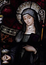 Brigitte d'Irlande, (vitrail de l'église catholique St.Joseph de Macon, en Géorgie)