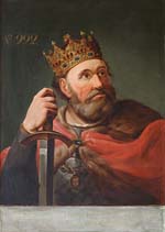 Le roi Boleslas 1er de Pologne (peinture de Jan Bogumił Jacobi). (source : wiki : domaine public)