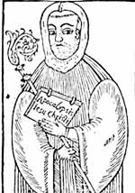 Gravure médiévale de Joachim de Flore, moine bénédictin et philosophe milénariste. (source : wiki/ domaine public)