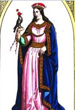 Marguerite d'Alsace comtesse de Flandre (source : Album du cortège des Comtes de Flandre par Félix de Vigne/ domaine public)