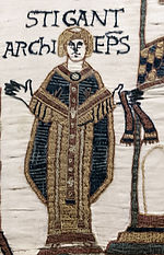 Stigand représenté sur la tapisserie de Bayeux. Source : wiki/Stigand/ domaine public
