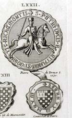 Sceau et contre-sceau de Pierre de Dreux en 1230, reproduits par Dom Morice