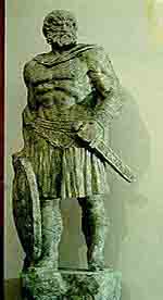 Statue de Bato (Musée national d'histoire, Tirana)). Source : wiki en anglais/ Bato the Daesitiate/ licence : CC BY-SA 4.0