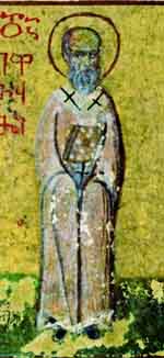 Euthyme Confesseur, miniatures du Mont Athos,(monastère d'Iviron à partir de la fin du 15ème siècle. Maintenant en Russie). Source : wiki/Euthyme de Sardes/ domaine public