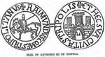 "Dessin du sceau de Raymond III de Tripoli (Les croisades : l'histoire du royaume latin de Jérusalem , par TA Archer et Charles Lethbridge Kingsford)"