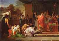 Le roi Persée aux pieds de Paul Émile le Macédonien, tableau de Jean-François-Pierre Peyron (1802).( Musée des Beaux-Arts de Budapest)