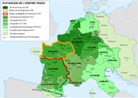Localisation de la Neustrie à l'époque mérovingienne puis carolingienne.