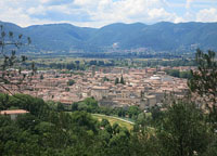 Panorama du centre historique de Rieti vu de Colle San Mauro (à l'est de la ville).