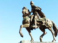 Statue équestre de Don Juan de Oñate, premier gouverneur espagnol du Nouveau-Mexique.