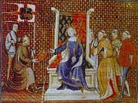 Philippe de Mézières et Richard II. Source : wiki/ Philippe de Mézières/ domaine public