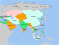 Carte de l'Asie en 1335. Source : wiki en italien/ Ilyas Khoja/ domaine public