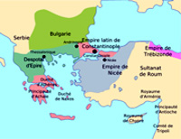 L'Empire de Nicée et ses voisins après la chute de Constantinople.