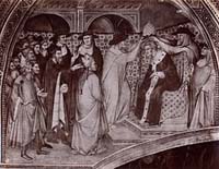 Fresque à Sienne : Élection de l'antipape Guido da Crema dit Pascal III Antipape italien de 1164 à 1168/ Domaine public