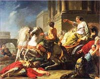 Jean Bardin, Tullia fait passer son char sur le corps de son père. (State Museum à Mayence) (wiki/domaine public)