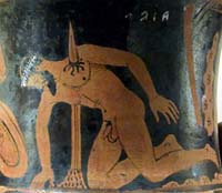 Le suicide d'Ajax. Cratère en calice étrurien, vers 400/350 av. jc, British Museum