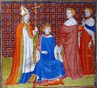 L'archevêque Robert de Courtenay-Champignelles couronnant Philippe le Long.