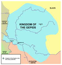 Le royaume des Gépides vers 550 