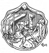 Illustration pour Ynglingesaga de Gerhard Munthe (Édition Snorre 1899.)